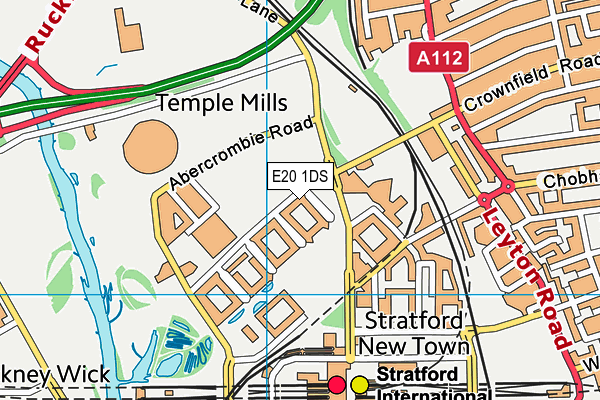 E20 1DS map - OS VectorMap District (Ordnance Survey)
