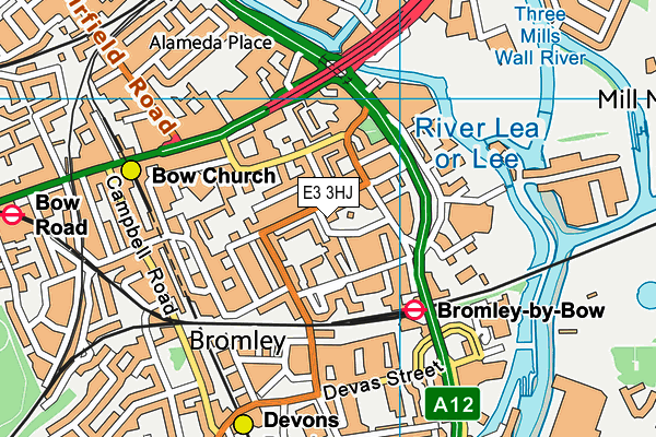 E3 3HJ map - OS VectorMap District (Ordnance Survey) E3 3HJ map - OS VectorMap District (Ordnance Survey)