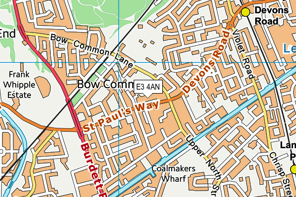 E3 4AN map - OS VectorMap District (Ordnance Survey) E3 4AN map - OS VectorMap District (Ordnance Survey)