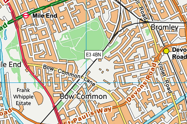 E3 4BN map - OS VectorMap District (Ordnance Survey) E3 4BN map - OS VectorMap District (Ordnance Survey)