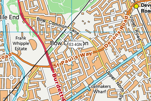 E3 4GN map - OS VectorMap District (Ordnance Survey) E3 4GN map - OS VectorMap District (Ordnance Survey)