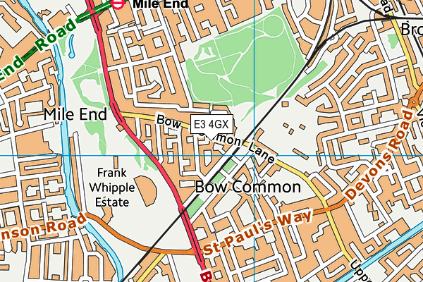 E3 4GX map - OS VectorMap District (Ordnance Survey) E3 4GX map - OS VectorMap District (Ordnance Survey)