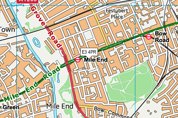 E3 4PR map - OS VectorMap District (Ordnance Survey)