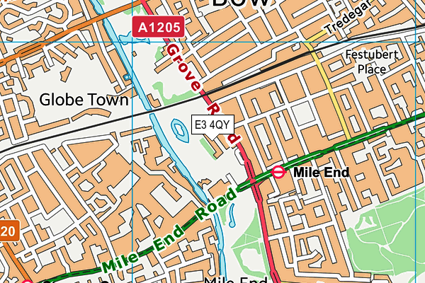E3 4QY map - OS VectorMap District (Ordnance Survey)