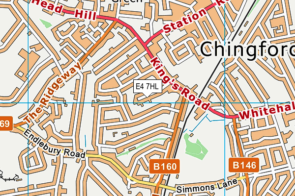 E4 7HL map - OS VectorMap District (Ordnance Survey)