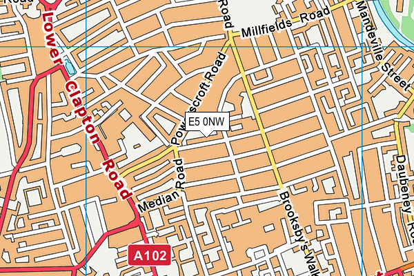 E5 0NW map - OS VectorMap District (Ordnance Survey) E5 0NW map - OS VectorMap District (Ordnance Survey)