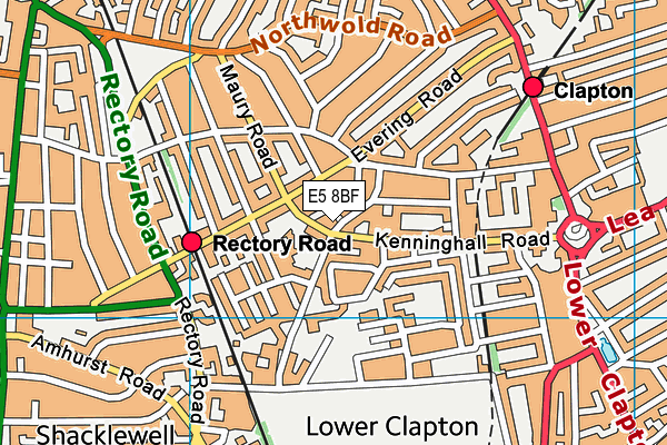 E5 8BF map - OS VectorMap District (Ordnance Survey) E5 8BF map - OS VectorMap District (Ordnance Survey)