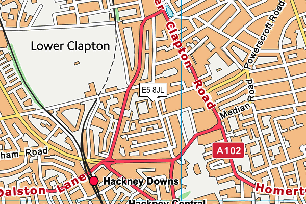 E5 8JL map - OS VectorMap District (Ordnance Survey)
