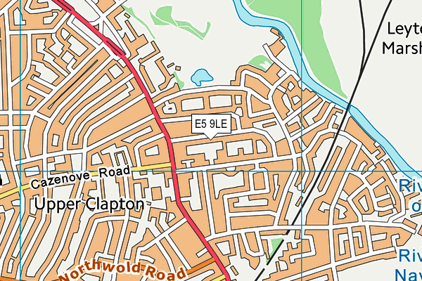 E5 9LE map - OS VectorMap District (Ordnance Survey)