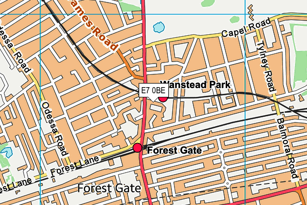 E7 0BE map - OS VectorMap District (Ordnance Survey) E7 0BE map - OS VectorMap District (Ordnance Survey)