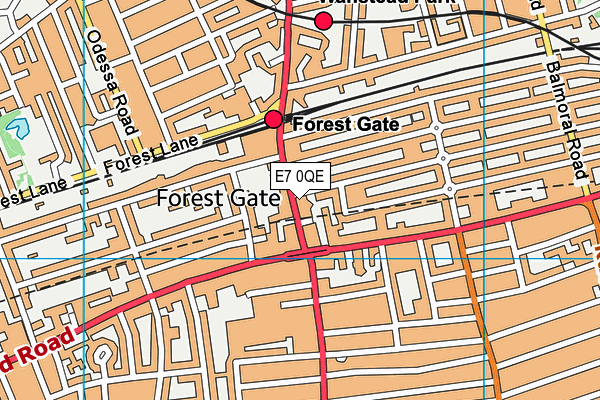 E7 0QE map - OS VectorMap District (Ordnance Survey) E7 0QE map - OS VectorMap District (Ordnance Survey)