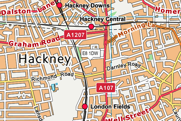 E8 1DW map - OS VectorMap District (Ordnance Survey) E8 1DW map - OS VectorMap District (Ordnance Survey)