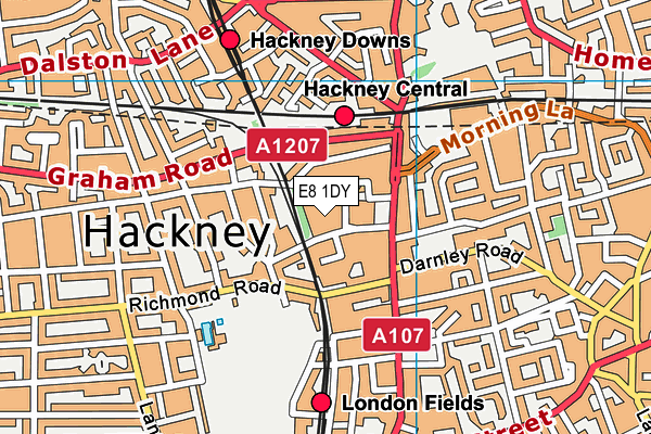 E8 1DY map - OS VectorMap District (Ordnance Survey) E8 1DY map - OS VectorMap District (Ordnance Survey)