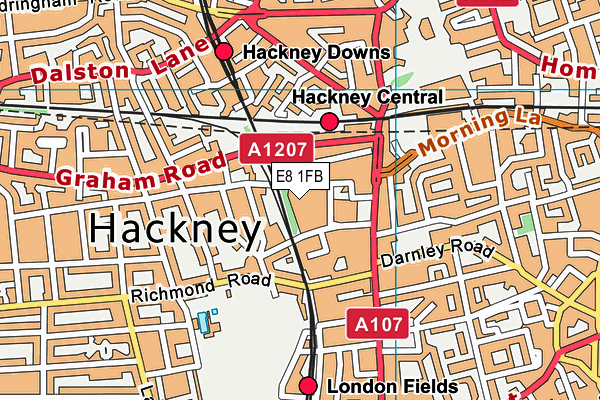 E8 1FB map - OS VectorMap District (Ordnance Survey) E8 1FB map - OS VectorMap District (Ordnance Survey)