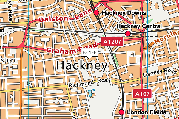 E8 1FF map - OS VectorMap District (Ordnance Survey) E8 1FF map - OS VectorMap District (Ordnance Survey)