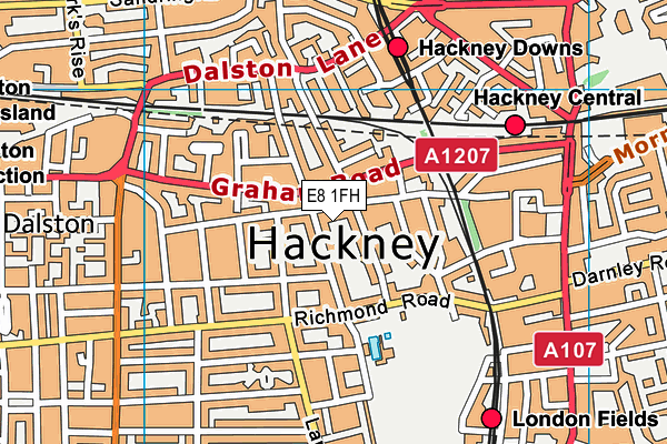 E8 1FH map - OS VectorMap District (Ordnance Survey) E8 1FH map - OS VectorMap District (Ordnance Survey)