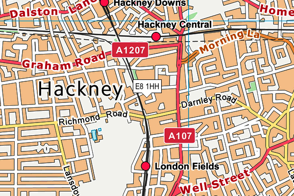 E8 1HH map - OS VectorMap District (Ordnance Survey) E8 1HH map - OS VectorMap District (Ordnance Survey)