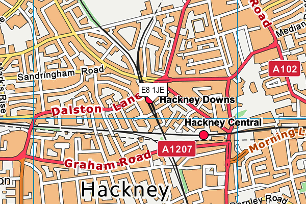 E8 1JE map - OS VectorMap District (Ordnance Survey)