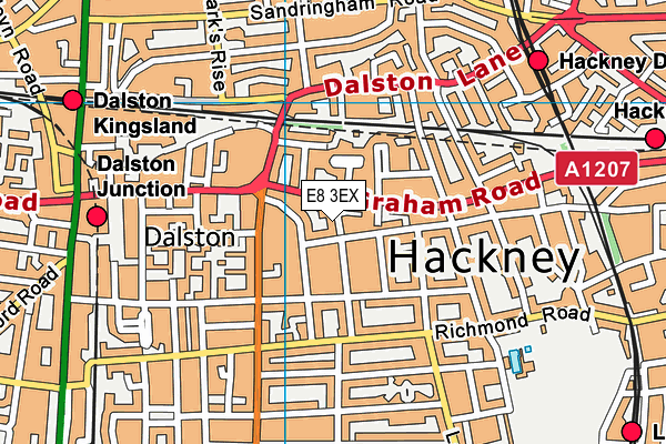 E8 3EX map - OS VectorMap District (Ordnance Survey)