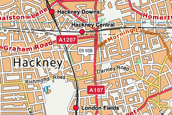 E8 9SB map - OS VectorMap District (Ordnance Survey) E8 9SB map - OS VectorMap District (Ordnance Survey)