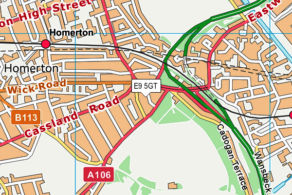 E9 5GT map - OS VectorMap District (Ordnance Survey) E9 5GT map - OS VectorMap District (Ordnance Survey)