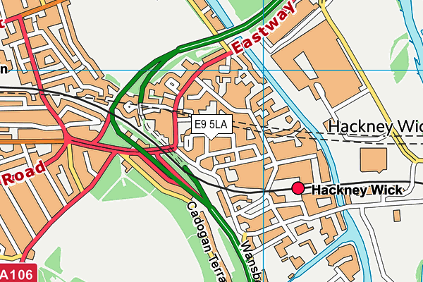 E9 5LA map - OS VectorMap District (Ordnance Survey)