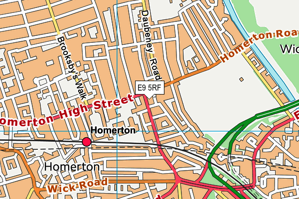 E9 5RF map - OS VectorMap District (Ordnance Survey)