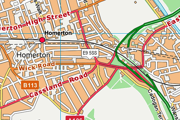 E9 5SS map - OS VectorMap District (Ordnance Survey)