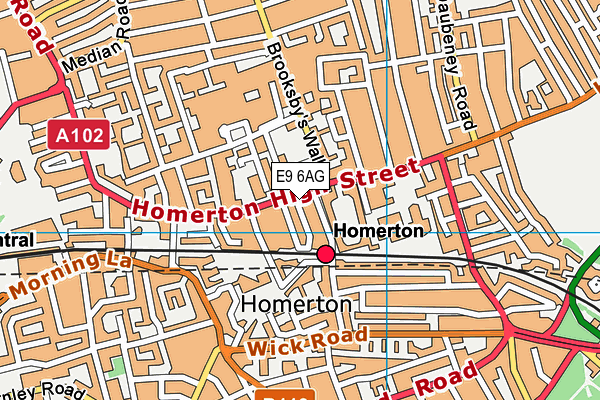 E9 6AG map - OS VectorMap District (Ordnance Survey)