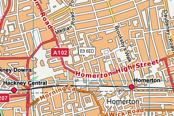 E9 6ED map - OS VectorMap District (Ordnance Survey)