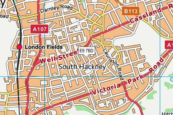 E9 7BD map - OS VectorMap District (Ordnance Survey) E9 7BD map - OS VectorMap District (Ordnance Survey)