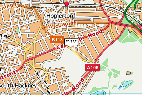 E9 7BF map - OS VectorMap District (Ordnance Survey) E9 7BF map - OS VectorMap District (Ordnance Survey)
