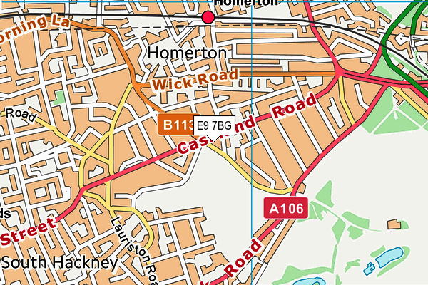 E9 7BG map - OS VectorMap District (Ordnance Survey)