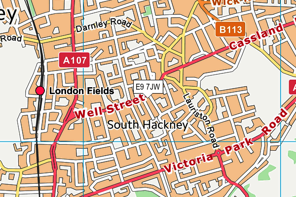 E9 7JW map - OS VectorMap District (Ordnance Survey) E9 7JW map - OS VectorMap District (Ordnance Survey)
