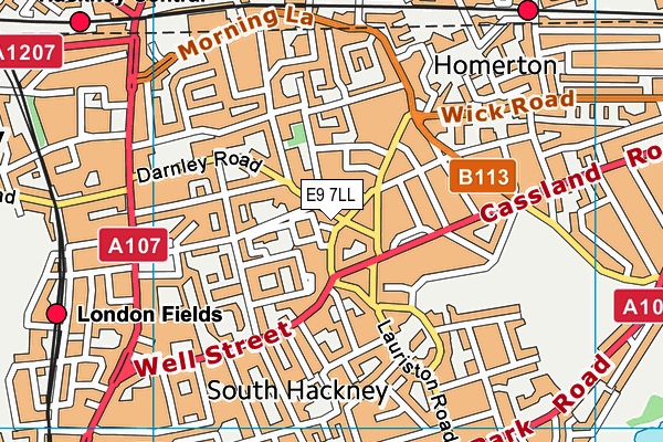 E9 7LL map - OS VectorMap District (Ordnance Survey) E9 7LL map - OS VectorMap District (Ordnance Survey)