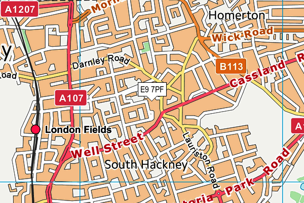 E9 7PF map - OS VectorMap District (Ordnance Survey) E9 7PF map - OS VectorMap District (Ordnance Survey)