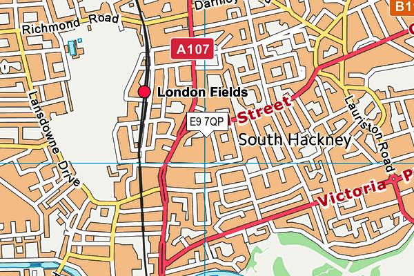 E9 7QP map - OS VectorMap District (Ordnance Survey)