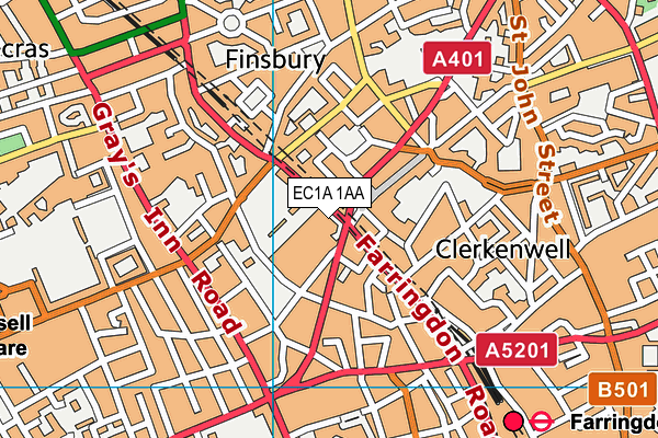 EC1A 1AA map - OS VectorMap District (Ordnance Survey) EC1A 1AA map - OS VectorMap District (Ordnance Survey)