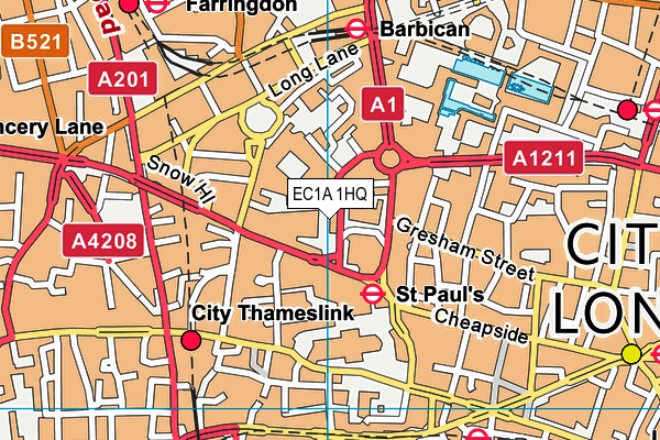 EC1A 1HQ map - OS VectorMap District (Ordnance Survey) EC1A 1HQ map - OS VectorMap District (Ordnance Survey)