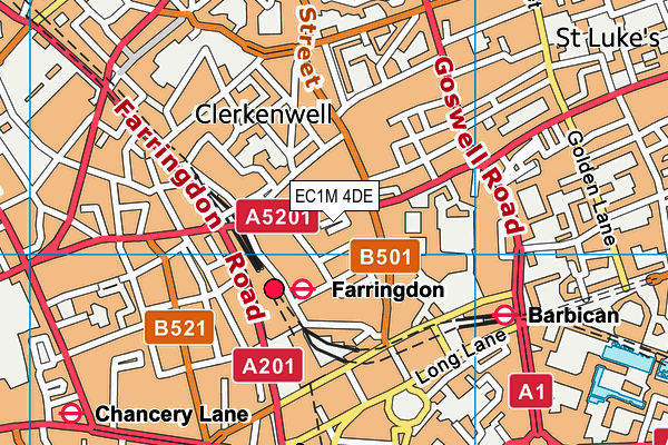 EC1M 4DE map - OS VectorMap District (Ordnance Survey)