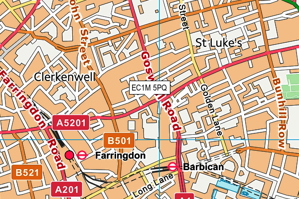 EC1M 5PQ map - OS VectorMap District (Ordnance Survey)