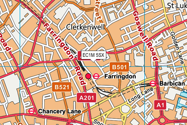 EC1M 5SX map - OS VectorMap District (Ordnance Survey) EC1M 5SX map - OS VectorMap District (Ordnance Survey)
