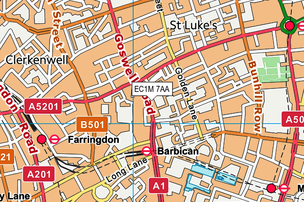 EC1M 7AA map - OS VectorMap District (Ordnance Survey) EC1M 7AA map - OS VectorMap District (Ordnance Survey)