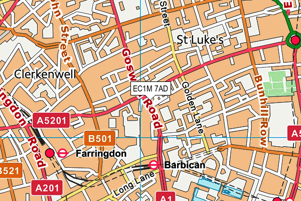 EC1M 7AD map - OS VectorMap District (Ordnance Survey) EC1M 7AD map - OS VectorMap District (Ordnance Survey)