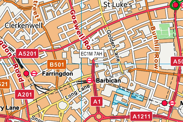 EC1M 7AH map - OS VectorMap District (Ordnance Survey) EC1M 7AH map - OS VectorMap District (Ordnance Survey)