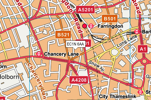 EC1N 6AA map - OS VectorMap District (Ordnance Survey)