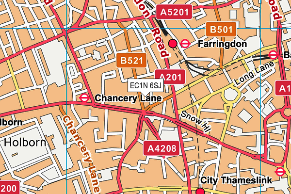 EC1N 6SJ map - OS VectorMap District (Ordnance Survey)