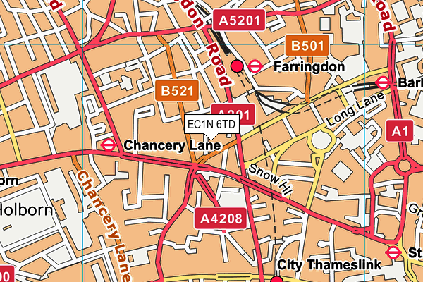 EC1N 6TD map - OS VectorMap District (Ordnance Survey)