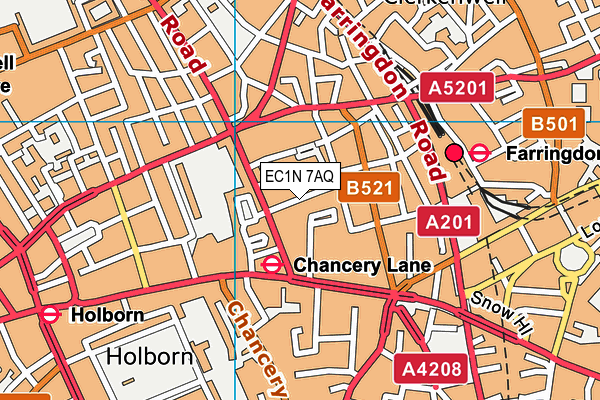 EC1N 7AQ map - OS VectorMap District (Ordnance Survey) EC1N 7AQ map - OS VectorMap District (Ordnance Survey)
