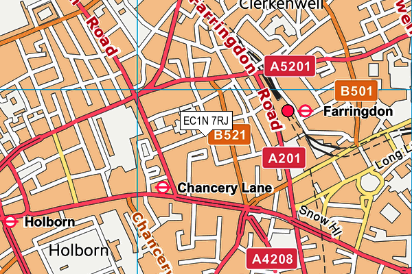 EC1N 7RJ map - OS VectorMap District (Ordnance Survey)